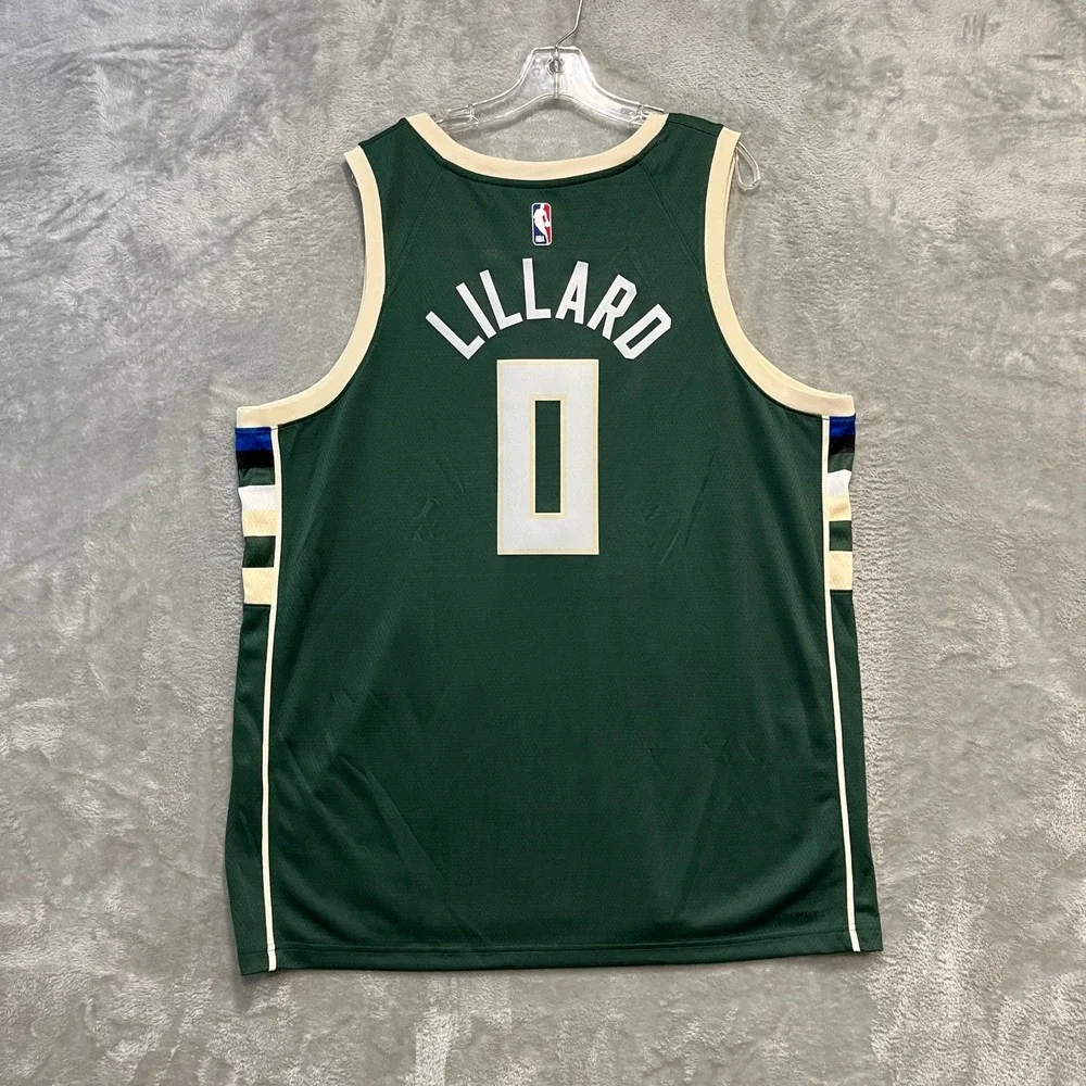 Milwaukee Bucks Nike Basketball Jersey Mens 2XL Green Damian Lillard #0